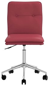 Cadeiras de jantar 4pcs couro artificial vermelho tinto