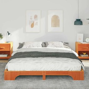Estrutura de cama de chão Castanho 160 x 220 cm