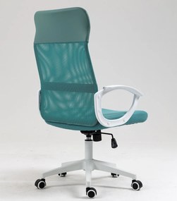 Cadeira de escritório VERTON, branco, rede e tecido verde