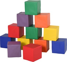 HOMCOM Conjunto 12 Blocos Psicomotricidade Crianças Brinquedo Aprendizagem Desenvolvimento Motor Diversão Multicor | Aosom Portugal