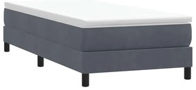 Cama com molas/colchão cinza-escuro 80x210 cm veludo