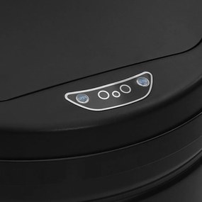 Caixote do lixo com sensor automático 40 L aço carbono preto