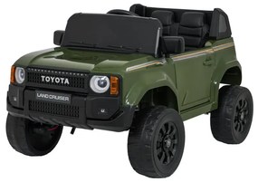 Carro elétrico para Crianças Toyota Land Cruiser PRADO 12V 4x4 Rodas Espuma EVA, assento couro ecológico Verde