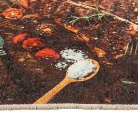 Tapete de cozinha lavável antiderrapante 60x180 cm multicor