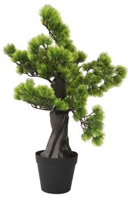 Bonsai pinus artificial com vaso 60 cm verde