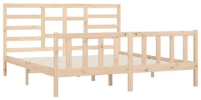 Cama sem colchão 200x200 cm madeira de pinho maciça