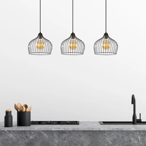 Chandelier Bek – Preto Antigo – 100 x 30 x 41-121 cm