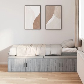 Cama de Armazenamento Cinza Sonoma 80x200 cm
