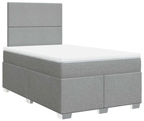 Cama com molas/colchão 120x200 cm tecido cinza-claro