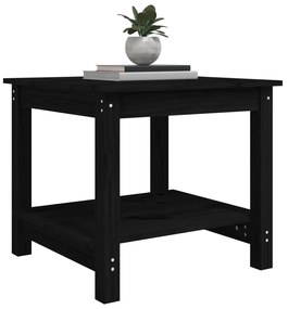 Mesa de centro 50x50x45 cm madeira de pinho maciça preto