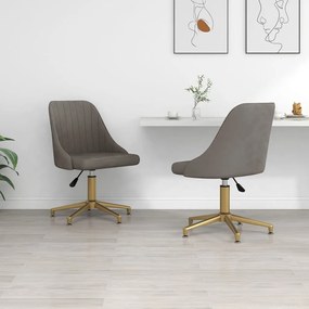 vidaXL Cadeiras de jantar giratórias 2 pcs veludo cinzento-claro