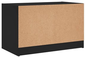 Móvel de TV c/ portas de vidro 68x37x42 cm preto