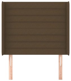 Cabeceira cama c/ abas tecido 103x16x118/128 cm castanho-escuro