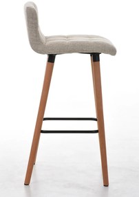 Banco de bar Lincoln em tecido 42 x 94 x 49 cm Creme