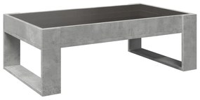 Mesa de centro luzes LED Infinity 90x53x30 cm cinzento cimento