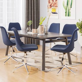 vidaXL Cadeiras de jantar giratórias 6 pcs tecido azul