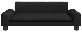 Sofá infantil 90x53x30 cm couro artificial preto