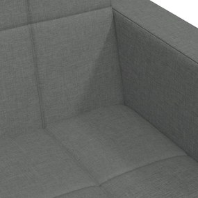 Sofá-cama de 2 lugares c/ apoio de pés tecido cinzento-escuro