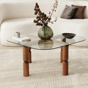 Mesa de Centro Kei – Nogueira – 80x40x80 cm
