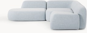 Sofá de canto modular em bouclé com chaise longue Wolke (4 lugares)
