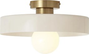 Plafon Retrô Bronze com Vidro Bege - Jina