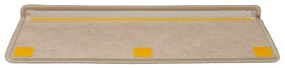 Tapetes escada adesivos aspeto sisal 15pcs 65x21x4cm cor areia