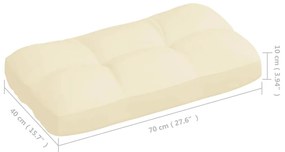 Almofadões para sofás de paletes 7 pcs cor creme