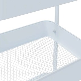 Carrinho de arrumação com 3 níveis 42x41,5x77 cm aço branco