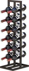Garrafeira para 12 garrafas 31 (L) x 23 (P) x 84,5 (A) cm, prateleira para vinhos em metal de estilo industrial, porta-garrafas com pé para cozinha, b