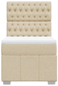Cama com molas/colchão 90x200 cm tecido cor crème