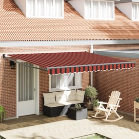 vidaXL Toldo Retrátil Automático Laranja e Castanho 350x250 cm
