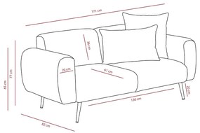 Sofá de 2 Lugares Side – Cinzento Claro – 171 cm