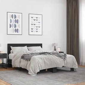 vidaXL Estrutura de cama 140x190 cm derivados de madeira/metal preto