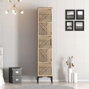Roupeiro Kumsal P – Nogueira e Creme – 40x47,5x201,4 cm