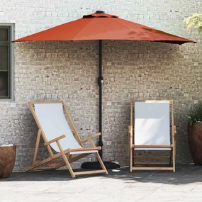 vidaXL Guarda-sol de Jardim Terracota 294 x 150 x 224 cm tecido