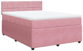 Cama com molas/colchão 140x200 cm veludo rosa