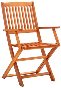 Cadeiras de jardim dobráveis 8 pcs eucalipto maciço