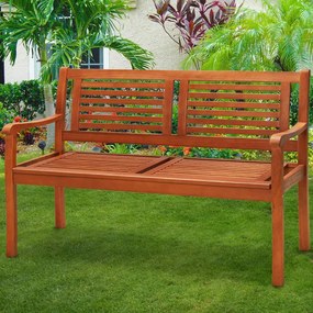 Banco de jardim em madeira de eucalipto 120x60x90 cm com certificação FSC® Castanho
