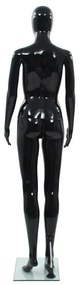 Manequim feminino completo base em vidro 175 cm preto brilhante