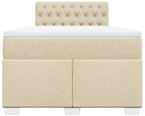 Cama com molas/colchão 120x200 cm tecido cor creme