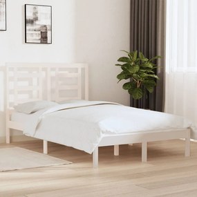 Estrutura de cama 120x200 cm pinho maciço branco