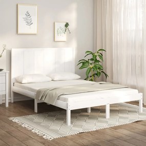 vidaXL Cama sem colchão 120x190 cm madeira de pinho maciça branco