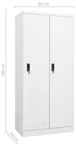 Roupeiro 80x50x180 cm aço branco