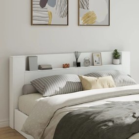 Armário de cabeceira com luzes LED 220x16,5x103,5 cm branco