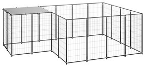 Canil para cães 6,05 m² aço preto