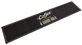 Tapete de cozinha lavável 60x300 cm veludo texto café