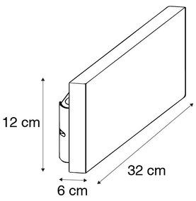 Candeeiro de parede rural madeira 32 cm incl. LED 6 luzes - Ajdin Moderno