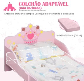 Cama de Criança +3 anos 143x73x60 cm Cama de Criança em Madeira com Es