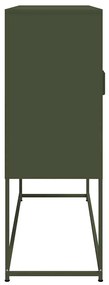 Aparador alto 100,5x39x107 cm aço verde azeitona