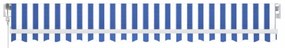 Toldo automático c/ LED e sensor de vento 450x350cm azul/branco